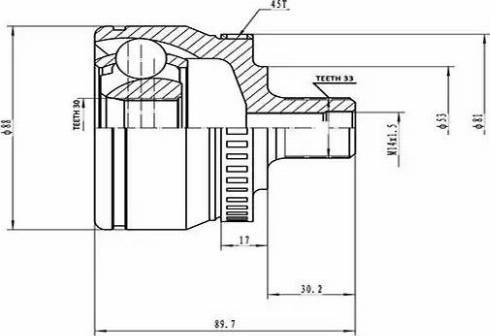 Aywiparts AW1510101A - Шарнирный комплект, ШРУС, приводной вал autospares.lv