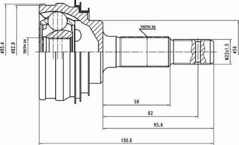 Aywiparts AW1510116 - Шарнирный комплект, ШРУС, приводной вал autospares.lv