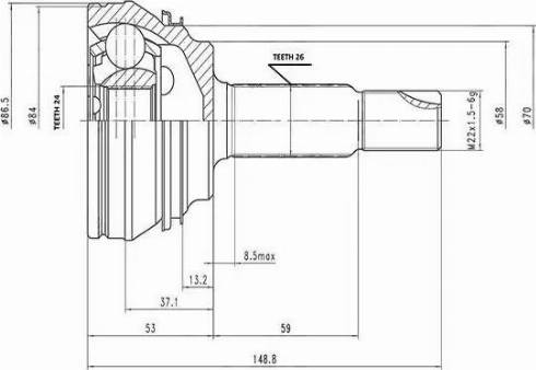 Aywiparts AW1510118 - Шарнирный комплект, ШРУС, приводной вал autospares.lv