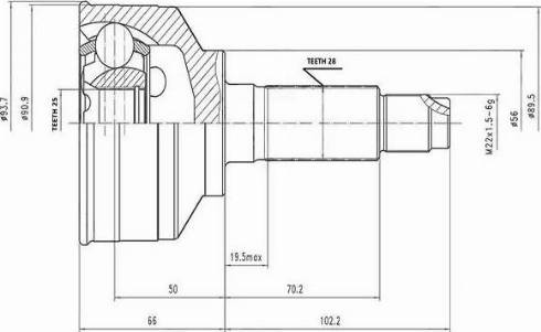 Aywiparts AW1510126 - Шарнирный комплект, ШРУС, приводной вал autospares.lv