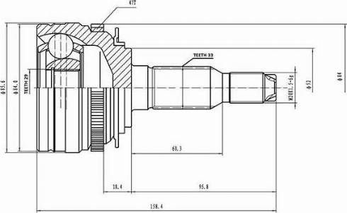 Aywiparts AW1510174A - Шарнирный комплект, ШРУС, приводной вал autospares.lv