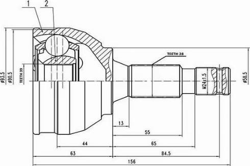 Aywiparts AW1510824 - Шарнирный комплект, ШРУС, приводной вал autospares.lv