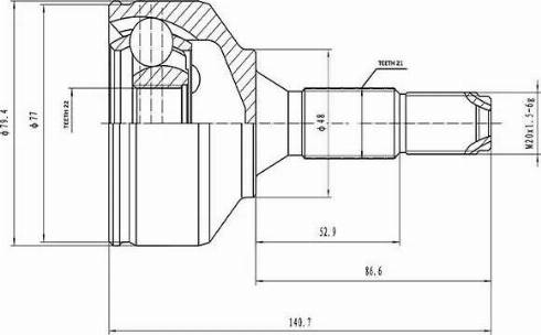 Aywiparts AW1510396 - Шарнирный комплект, ШРУС, приводной вал autospares.lv