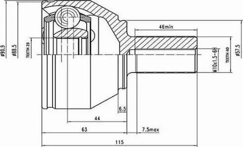 Aywiparts AW1510267 - Шарнирный комплект, ШРУС, приводной вал autospares.lv