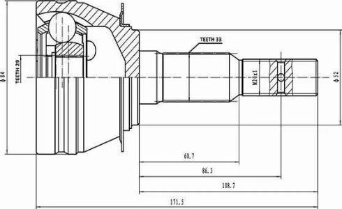 Aywiparts AW1510208 - Шарнирный комплект, ШРУС, приводной вал autospares.lv