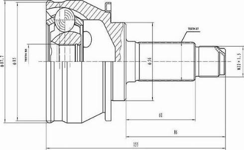 Aywiparts AW1510217 - Шарнирный комплект, ШРУС, приводной вал autospares.lv