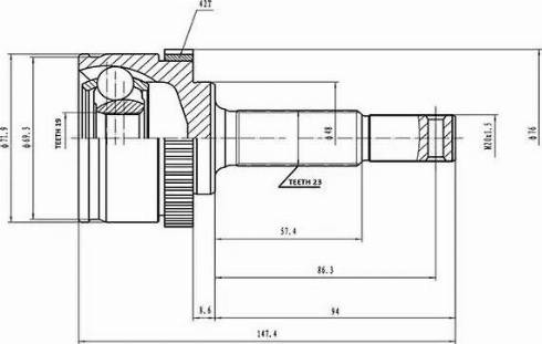 Aywiparts AW1510276A - Шарнирный комплект, ШРУС, приводной вал autospares.lv