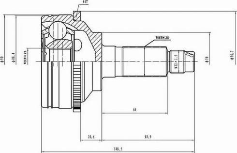 Aywiparts AW1510764A - Шарнирный комплект, ШРУС, приводной вал autospares.lv