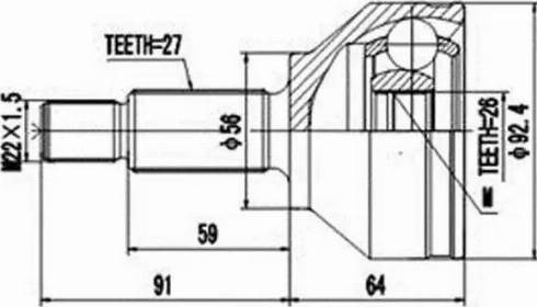 Aywiparts AW1510739 - Шарнирный комплект, ШРУС, приводной вал autospares.lv