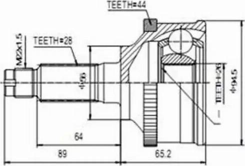 Aywiparts AW1511165A - Шарнирный комплект, ШРУС, приводной вал autospares.lv