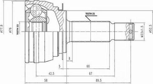 Aywiparts AW1511111 - Шарнирный комплект, ШРУС, приводной вал autospares.lv