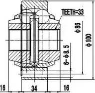 Aywiparts AW1520016 - Шарнирный комплект, ШРУС, приводной вал autospares.lv