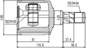 Aywiparts AW1520112 - Шарнирный комплект, ШРУС, приводной вал autospares.lv