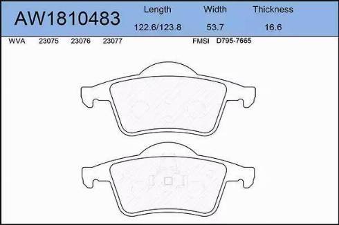 Aywiparts AW1810483 - Тормозные колодки, дисковые, комплект autospares.lv