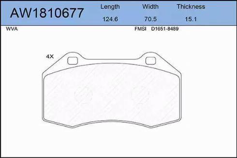 Aywiparts AW1810677 - Тормозные колодки, дисковые, комплект autospares.lv