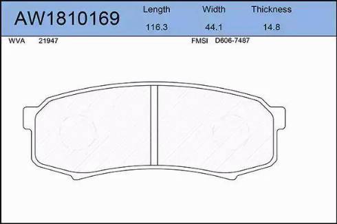 Aywiparts AW1810169 - Тормозные колодки, дисковые, комплект autospares.lv