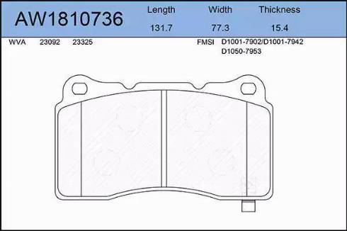 Aywiparts AW1810736 - Тормозные колодки, дисковые, комплект autospares.lv