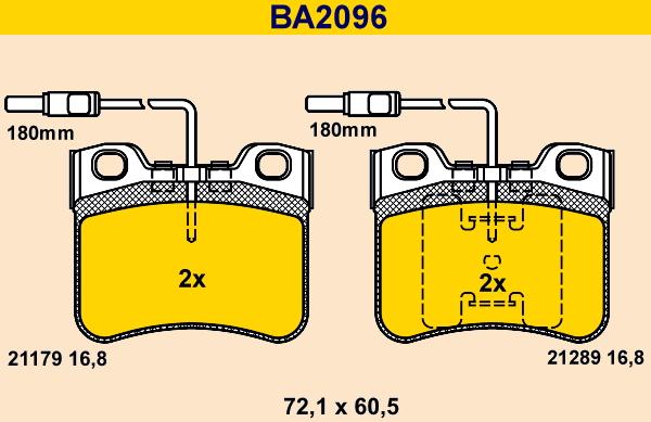 Barum BA2096 - Тормозные колодки, дисковые, комплект autospares.lv