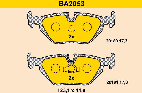 Barum BA2053 - Тормозные колодки, дисковые, комплект autospares.lv