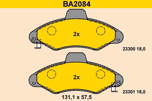 Barum BA2084 - Тормозные колодки, дисковые, комплект autospares.lv