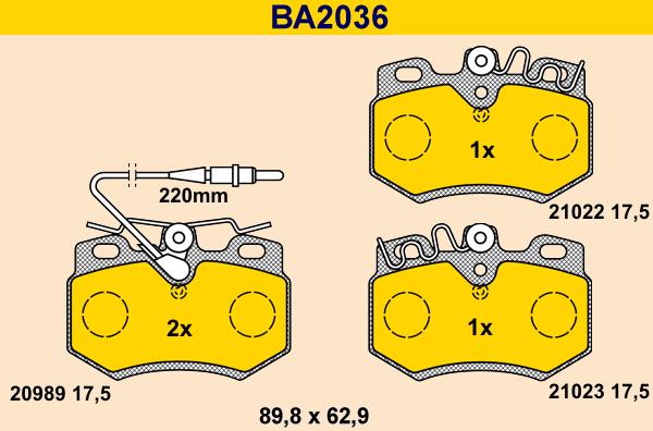 Barum BA2036 - Тормозные колодки, дисковые, комплект autospares.lv