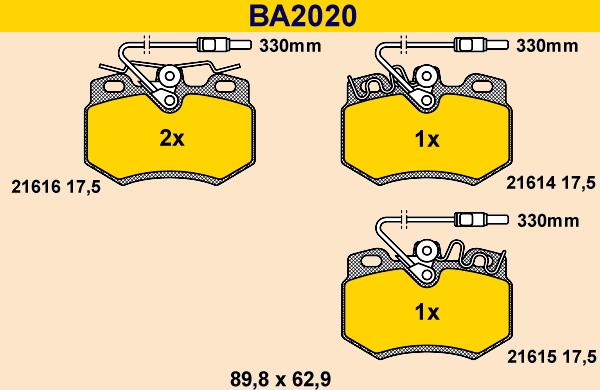 Barum BA2020 - Тормозные колодки, дисковые, комплект autospares.lv