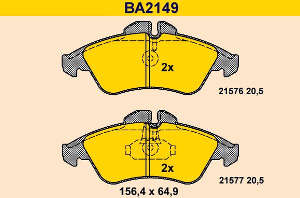 Barum BA2149 - Тормозные колодки, дисковые, комплект autospares.lv