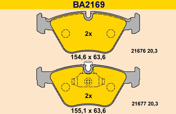 Barum BA2169 - Тормозные колодки, дисковые, комплект autospares.lv