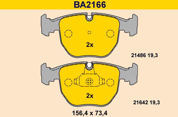 Barum BA2166 - Тормозные колодки, дисковые, комплект autospares.lv