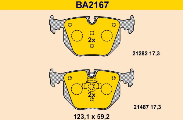 Barum BA2167 - Тормозные колодки, дисковые, комплект autospares.lv