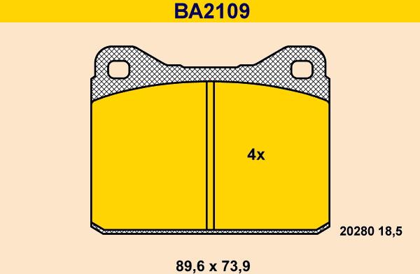 Barum BA2109 - Тормозные колодки, дисковые, комплект autospares.lv