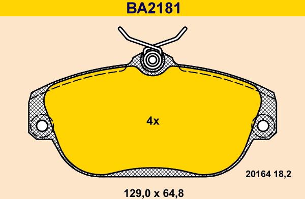 Barum BA2181 - Тормозные колодки, дисковые, комплект autospares.lv