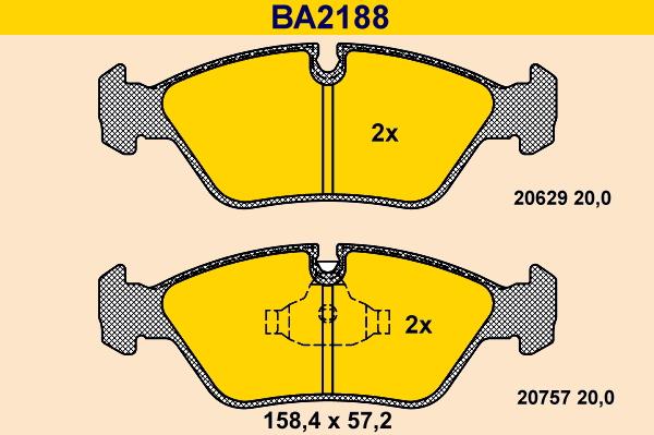 Barum BA2188 - Тормозные колодки, дисковые, комплект autospares.lv