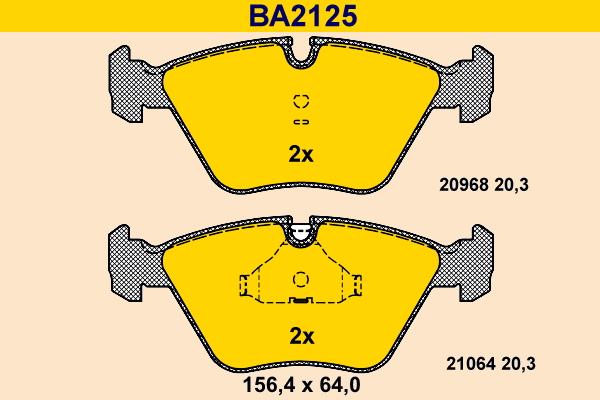 Barum BA2125 - Тормозные колодки, дисковые, комплект autospares.lv