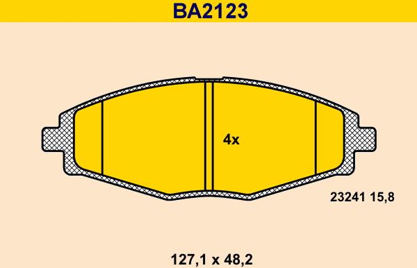 Barum BA2123 - Тормозные колодки, дисковые, комплект autospares.lv