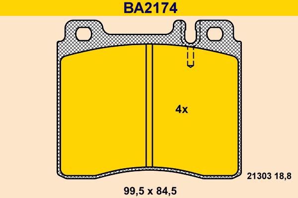 Barum BA2174 - Тормозные колодки, дисковые, комплект autospares.lv