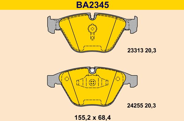 Barum BA2345 - Тормозные колодки, дисковые, комплект autospares.lv