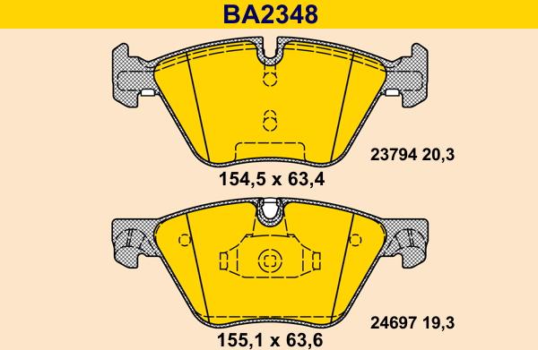 Barum BA2348 - Тормозные колодки, дисковые, комплект autospares.lv