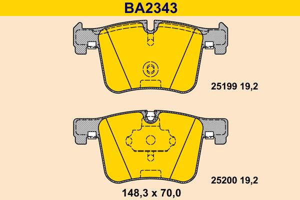 Barum BA2343 - Тормозные колодки, дисковые, комплект autospares.lv