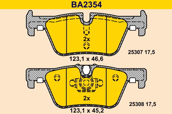 Barum BA2354 - Тормозные колодки, дисковые, комплект autospares.lv