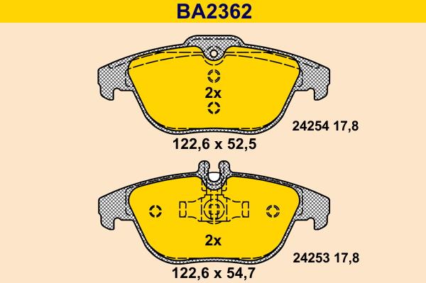 Barum BA2362 - Тормозные колодки, дисковые, комплект autospares.lv