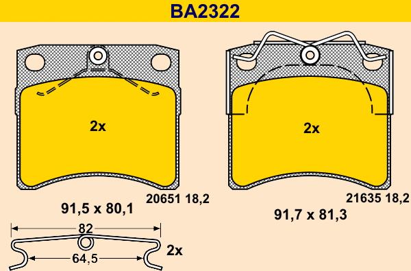 Barum BA2322 - Тормозные колодки, дисковые, комплект autospares.lv