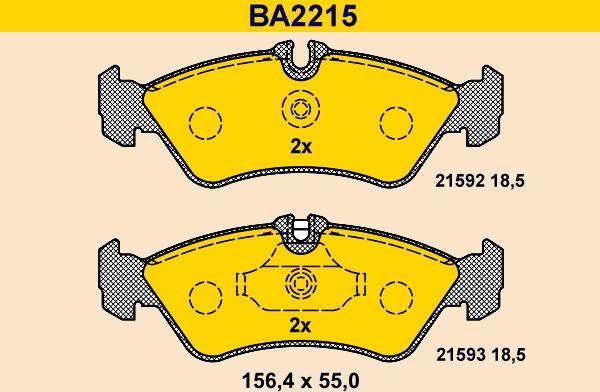 Barum BA2215 - Тормозные колодки, дисковые, комплект autospares.lv