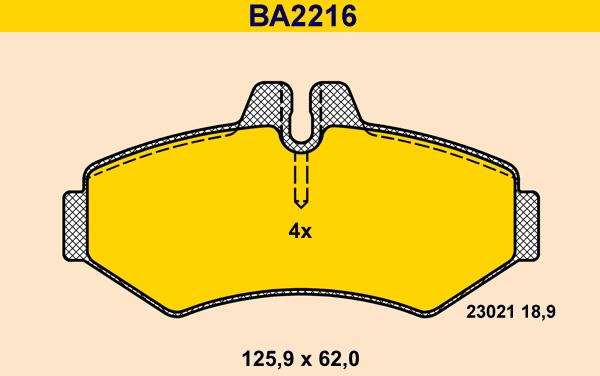 Barum BA2216 - Тормозные колодки, дисковые, комплект autospares.lv