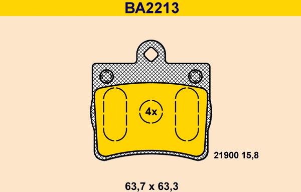 Barum BA2213 - Тормозные колодки, дисковые, комплект autospares.lv