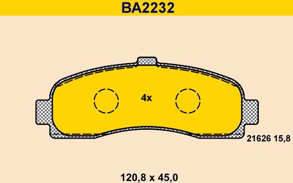 Barum BA2232 - Тормозные колодки, дисковые, комплект autospares.lv