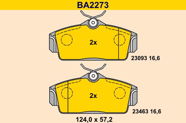 Barum BA2273 - Тормозные колодки, дисковые, комплект autospares.lv