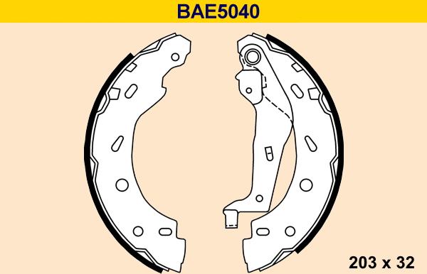 Barum BAE5040 - Комплект тормозных колодок, барабанные autospares.lv