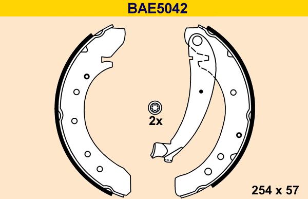 Barum BAE5042 - Комплект тормозных колодок, барабанные autospares.lv