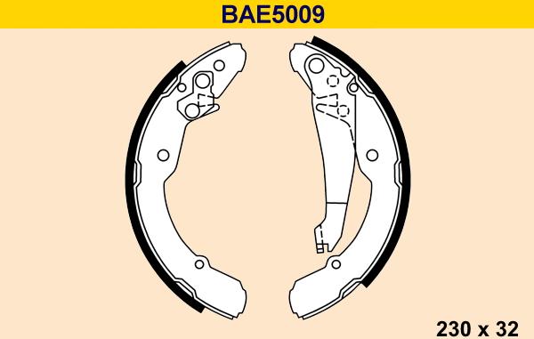 Barum BAE5009 - Комплект тормозных колодок, барабанные autospares.lv